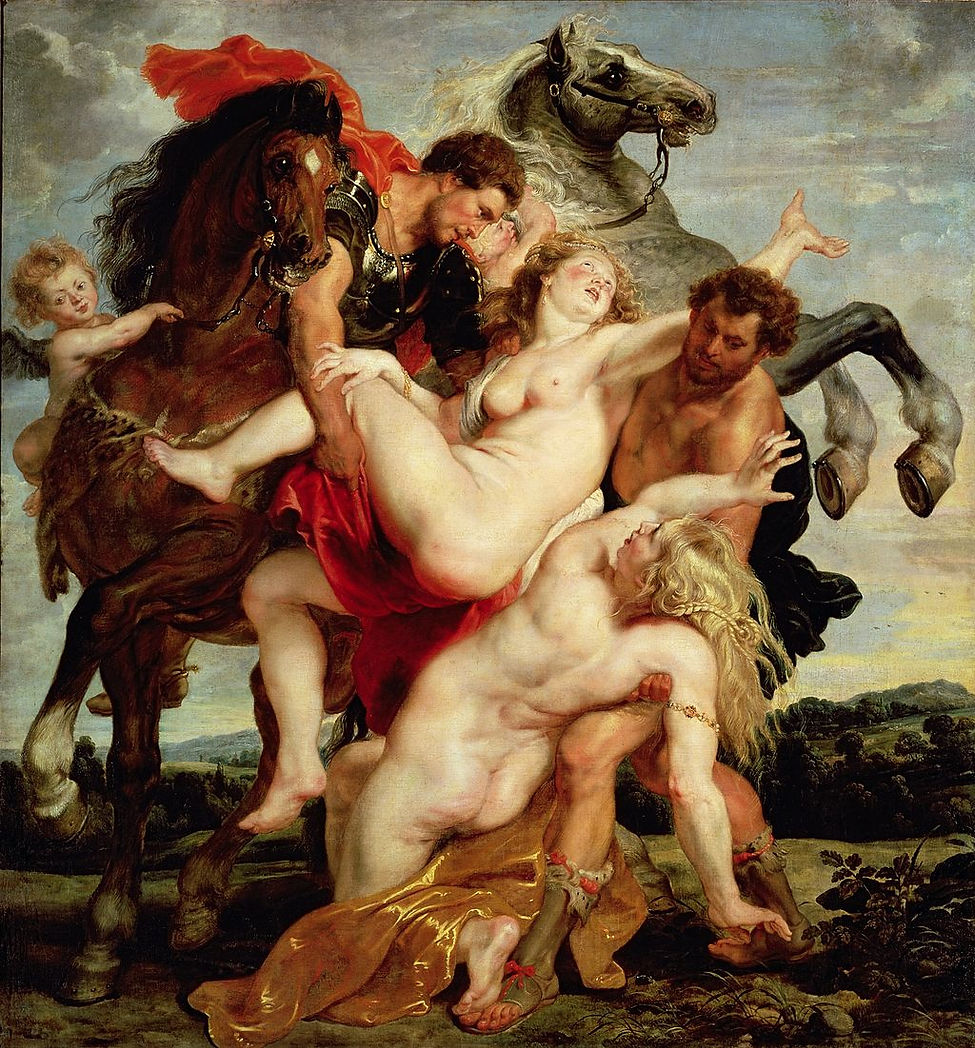 Peter Paul Rubens: Der Raub der Töchter des Leukippos, 1618, heute: Pinakothek München, Lizenz: gemeinfrei The Rape of the Daughters of Leucippus