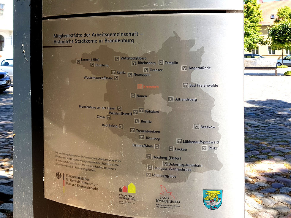 Mitgliedstädte der Arbeitsgemeinschaft - Historiche Stadtkerne Brandenburg