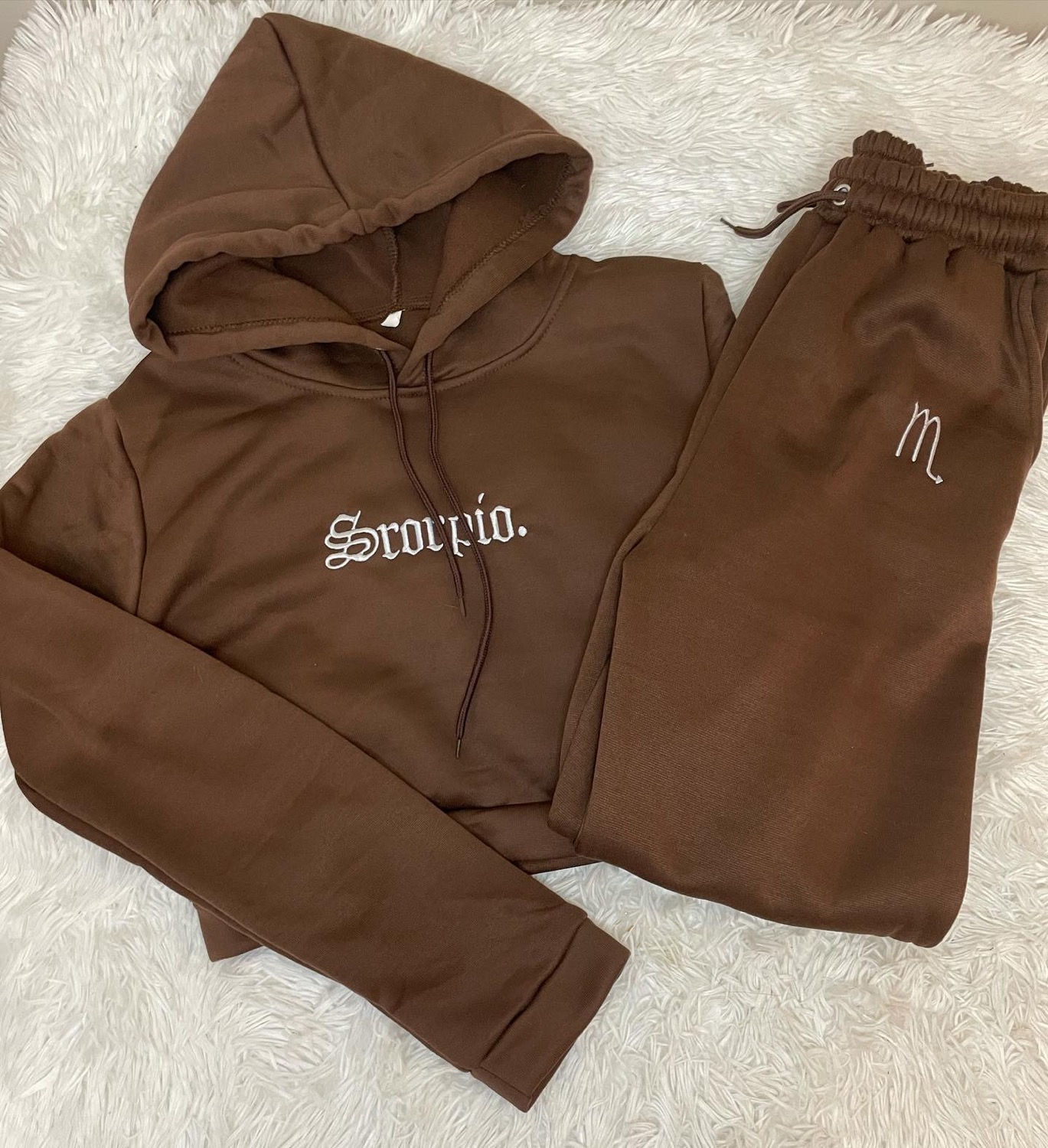 “TEDDY BEAR SWEATSUIT” 🤎CROPPED/ZODIAC