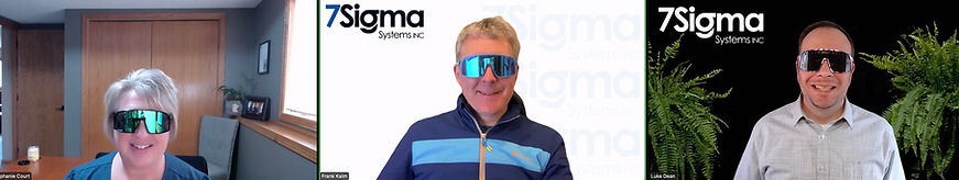 7Sigma team wearing sunglasses on a Zoom call