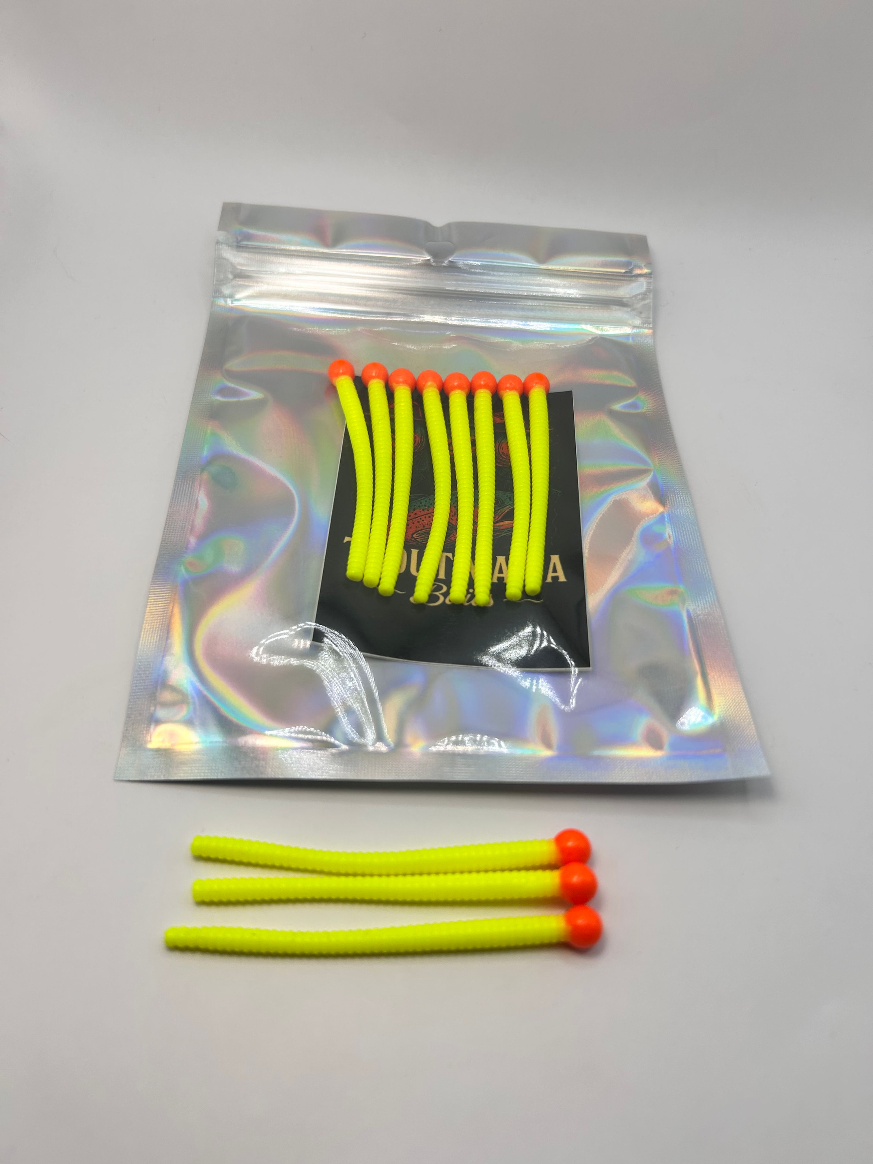 2.5 in Mice Tails Orange Head/Chartreuse Tail