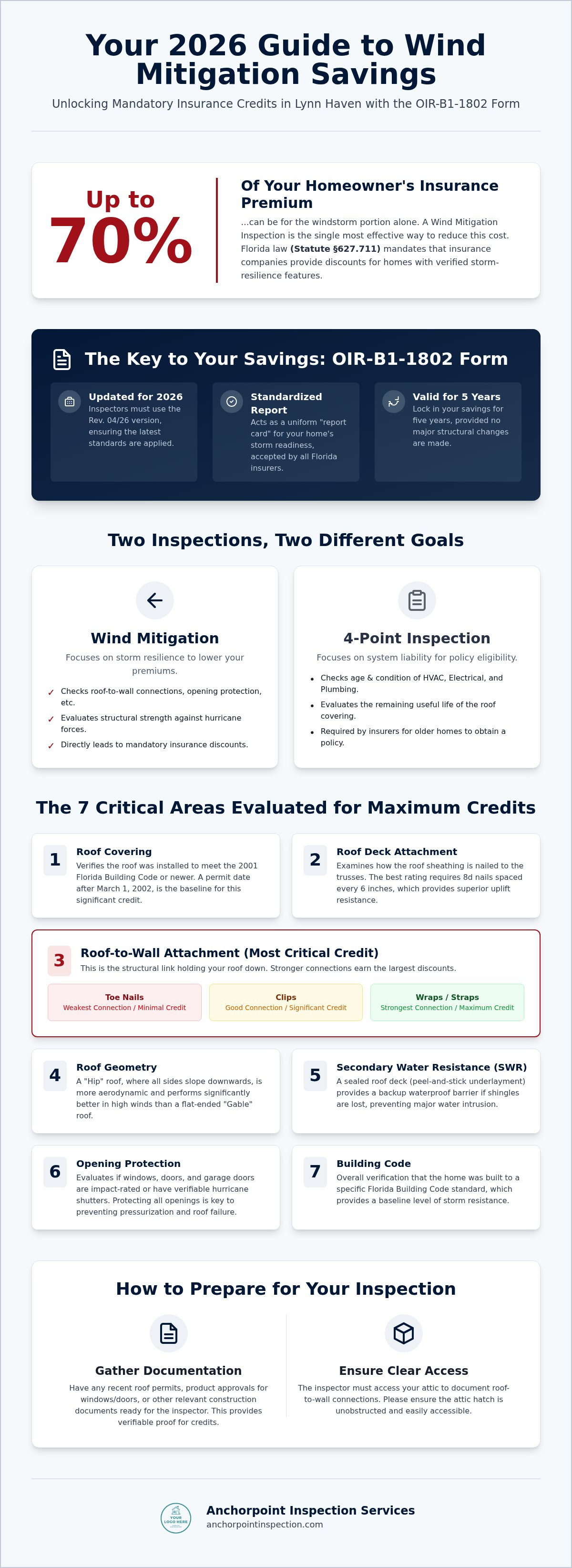 Wind mitigation inspection Lynn Haven