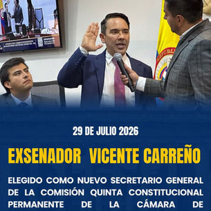 JOSÉ VICENTE CARREÑO, ES EL NUEVO SECRETARIO GENERAL DE LA COMISIÓN QUINTA DE LA CÁMARA DE REPRESENTANTES.