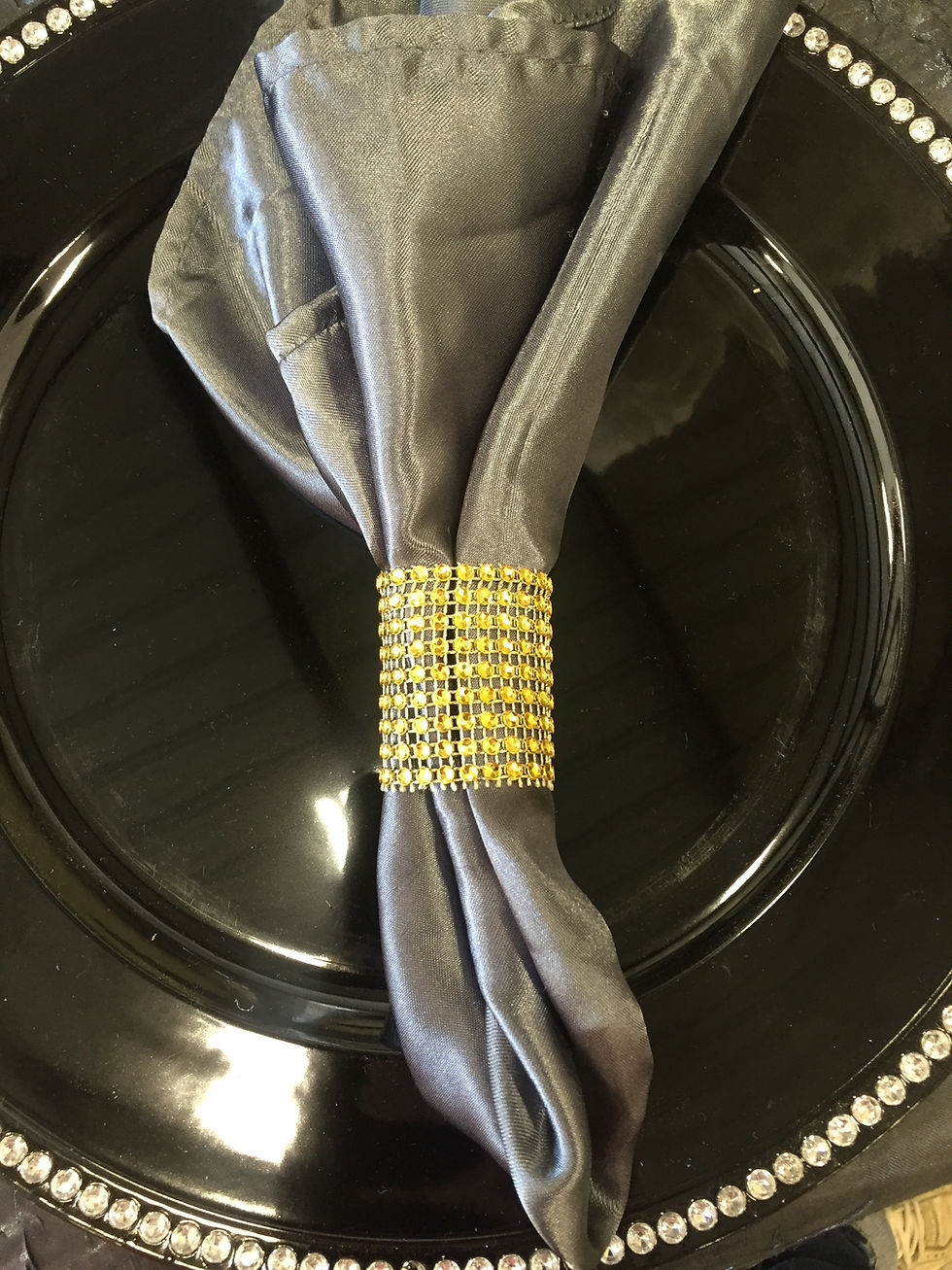 Thumbnail: Rhinestone Velcro napkin rings