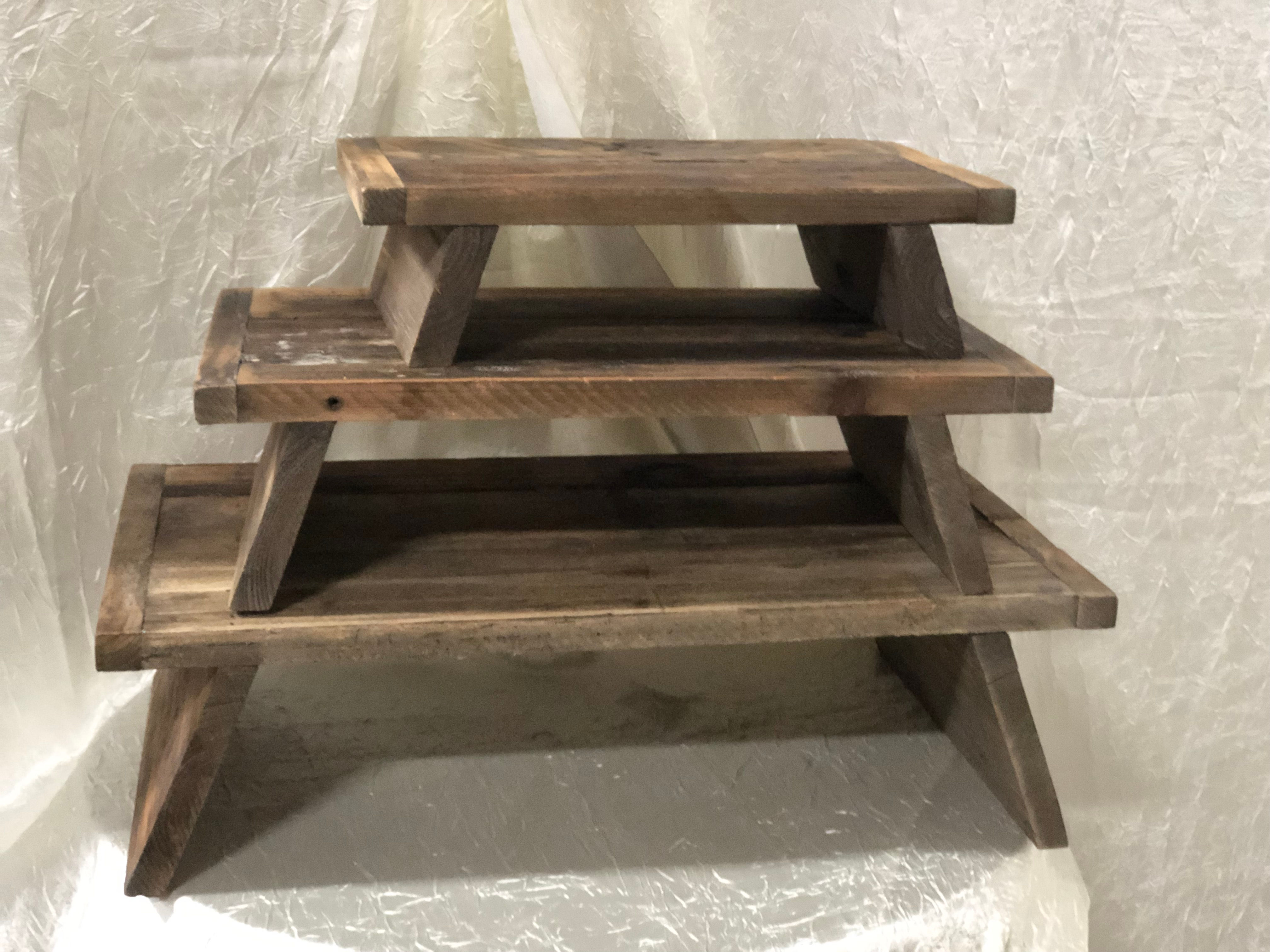 Wood Rectangle Cake Stands