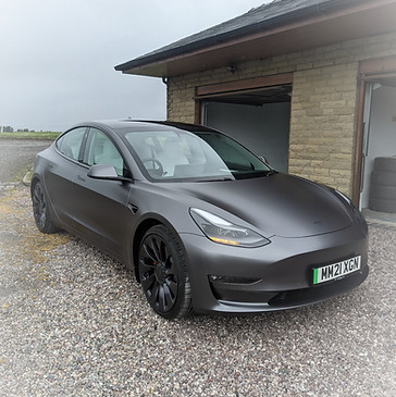 Satin grey Tesla Model 3 Wrapping near me