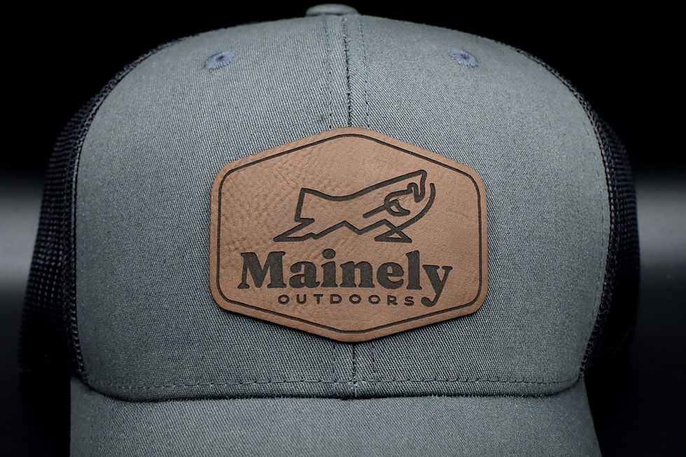 Thumbnail: Leather Patch Snapback (Charcoal)