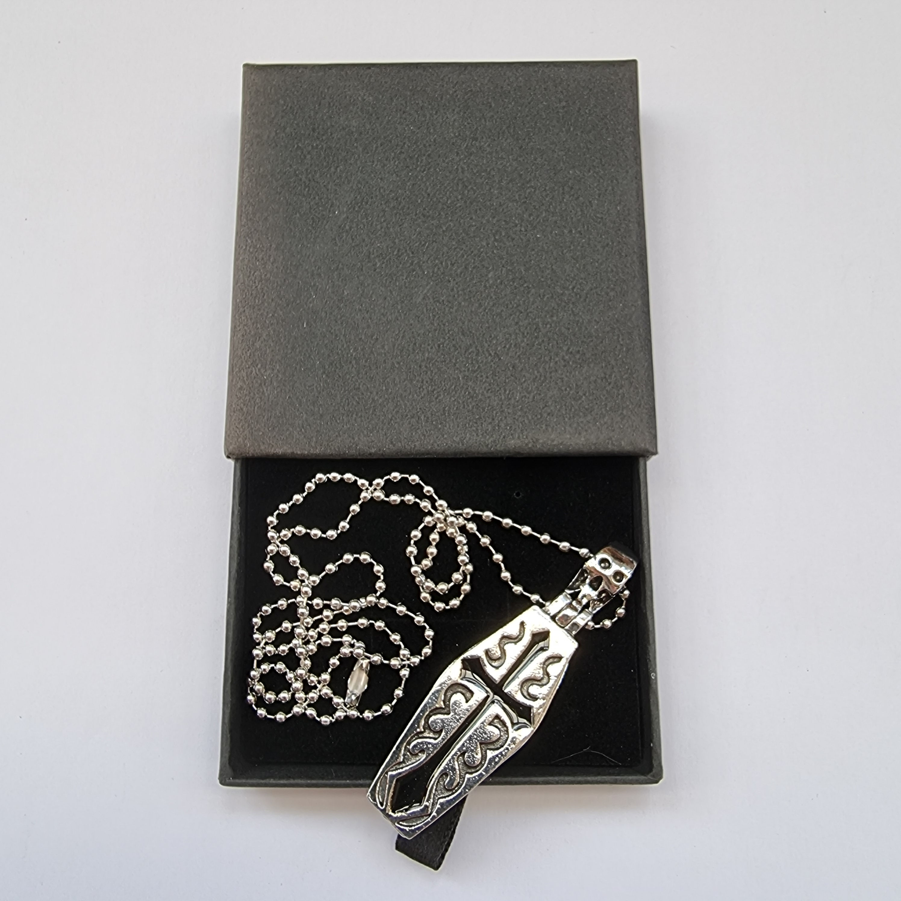 Gothic coffin cross necklace gift box set personalised