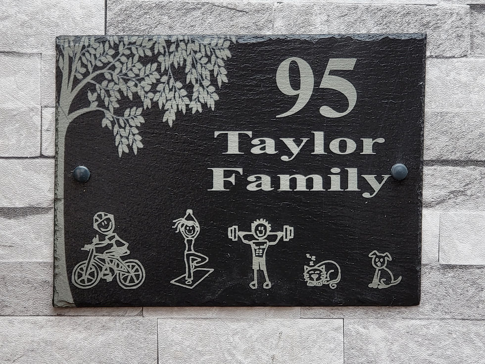 Thumbnail: Slate House Sign 30 x 20 Plaque Stick Family Personalised with fixin