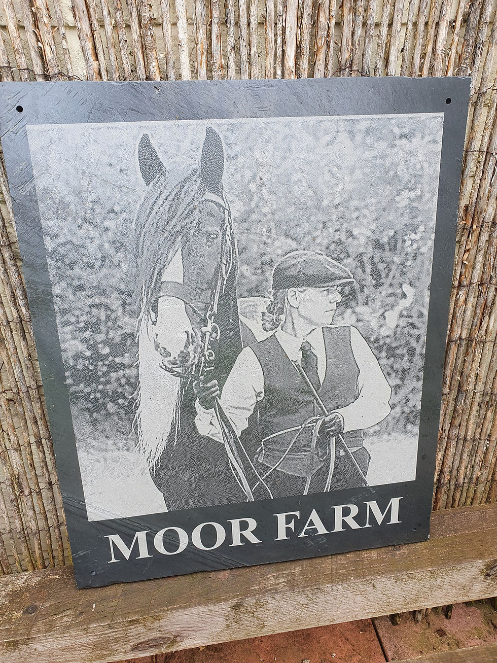 Thumbnail: Slate House Sign Circle Diameter Personalised Laser Engraved & Fixing