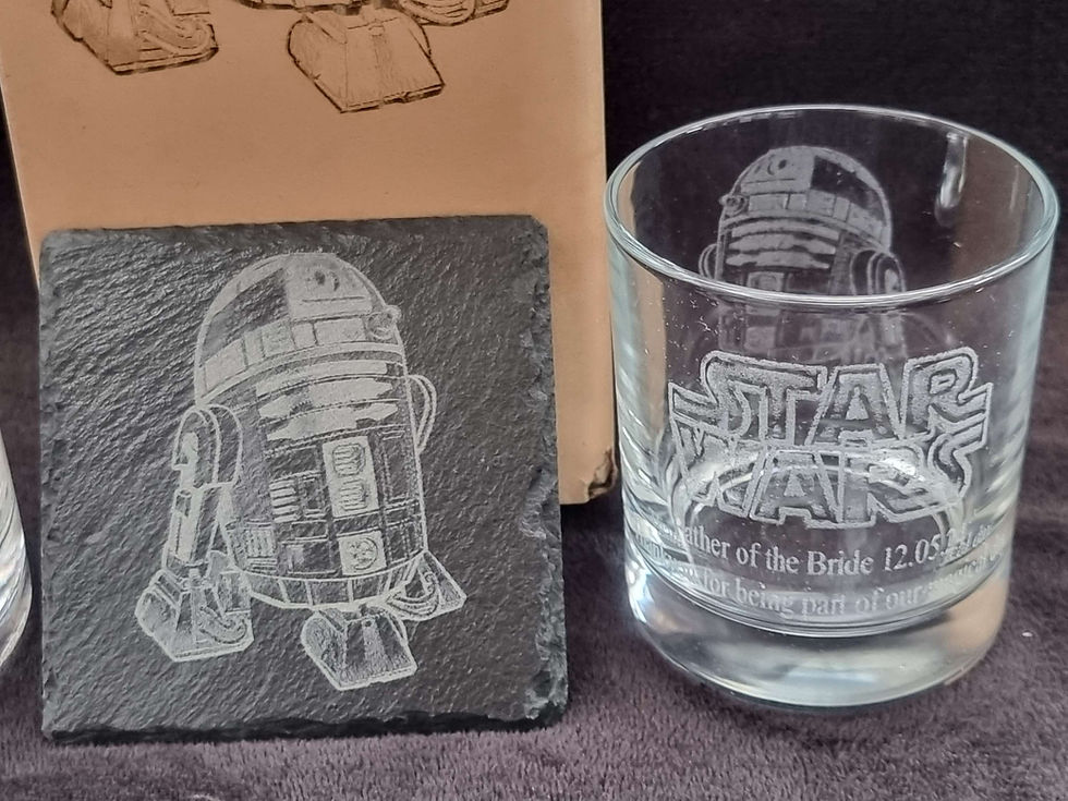 Thumbnail: Star Wars R2D2 glass box sets can be personalised