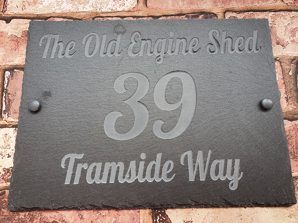 Thumbnail: Slate House Sign 40cm x 20cm Plaque Deep Engraved Large Personalised