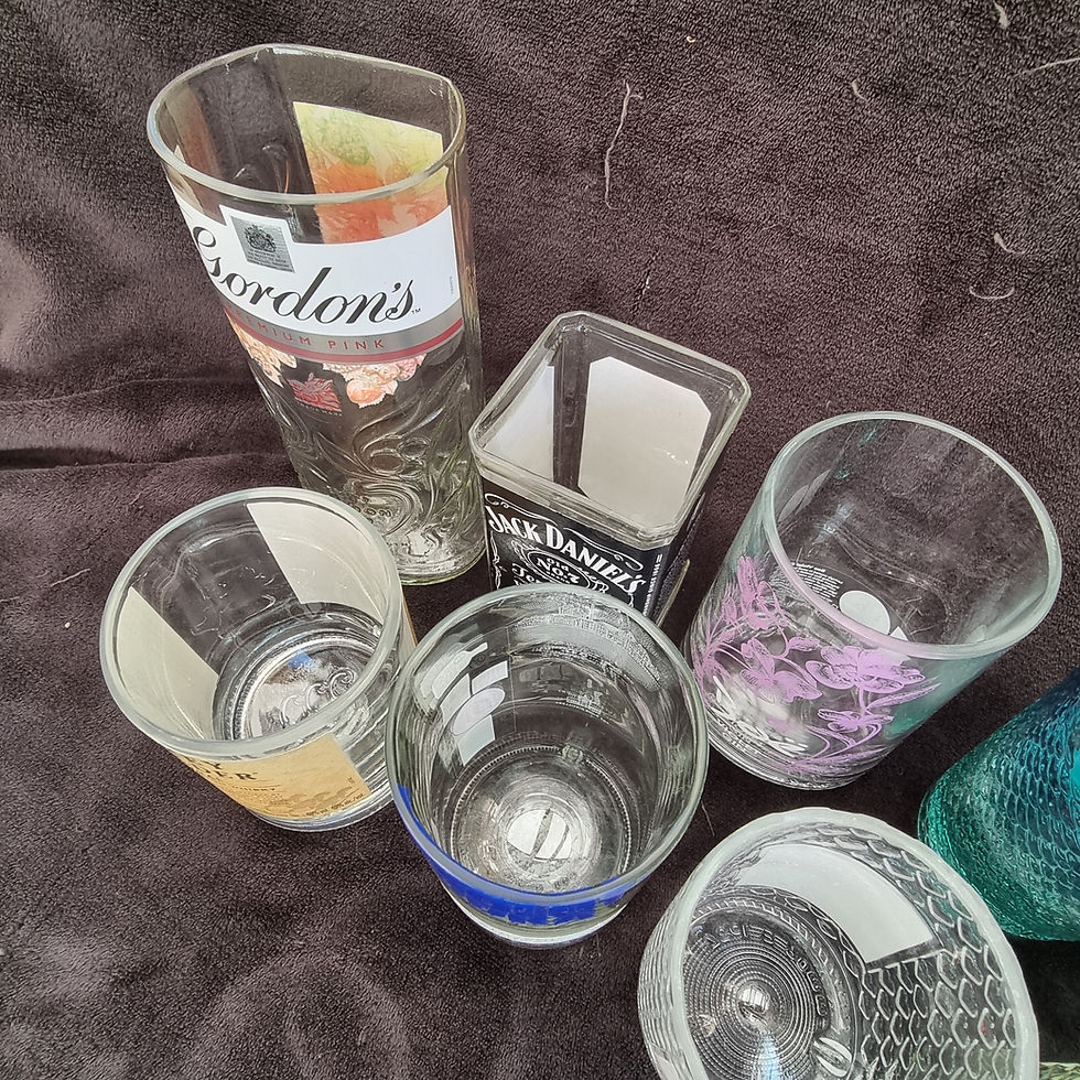 Thumbnail: Handmade upcycled glass gift box set from your favourite drink bottle personalis