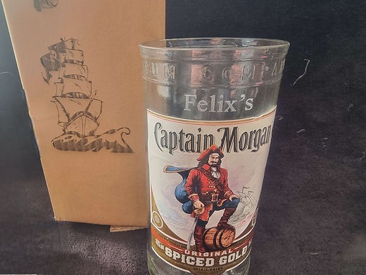 Thumbnail: Captain Morgan Glasses all flavours Box Set Upcycled Glass handmade persona