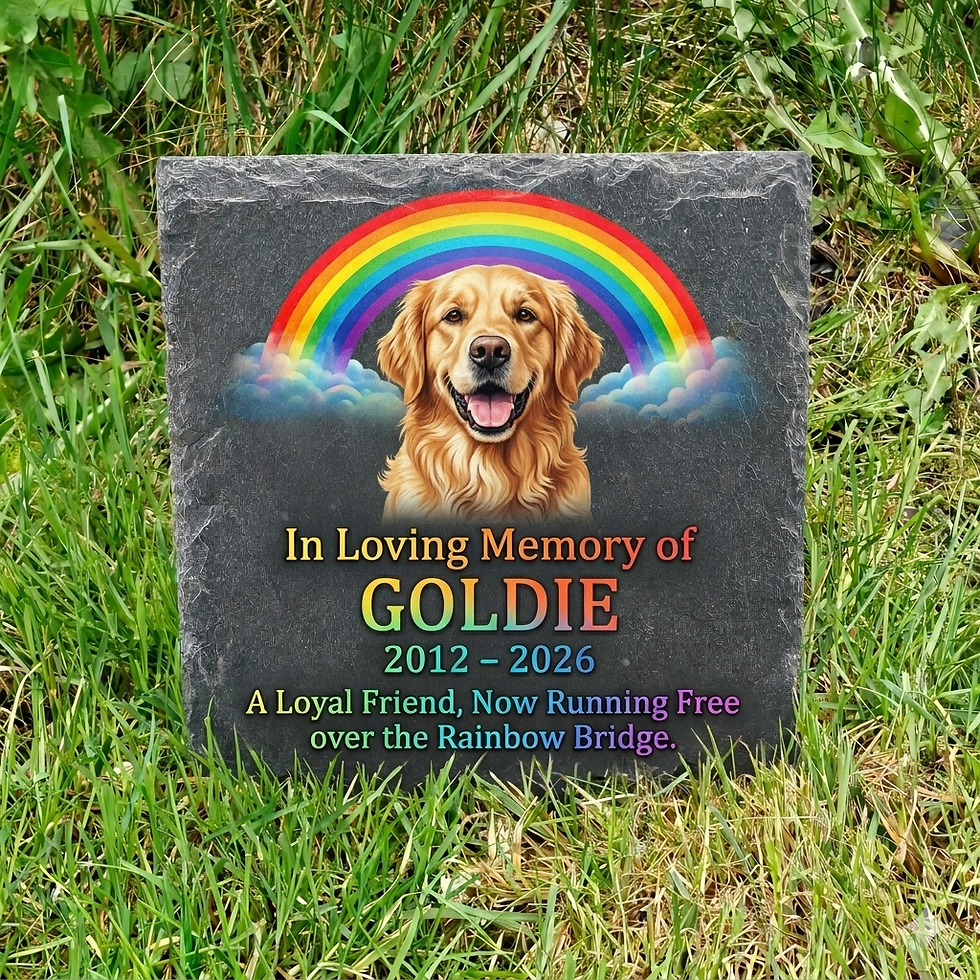 Thumbnail: Personalised Rainbow Bridge Pet Memorial Slate large Garden Stake