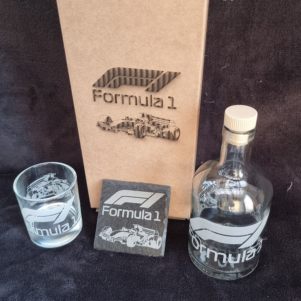 Thumbnail: Formula 1 decanter glass box sets can be personalised