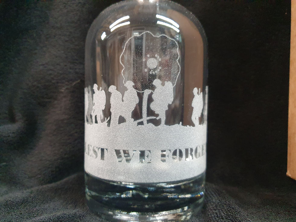 Thumbnail: Lest We Forget decanter box set can be personalised