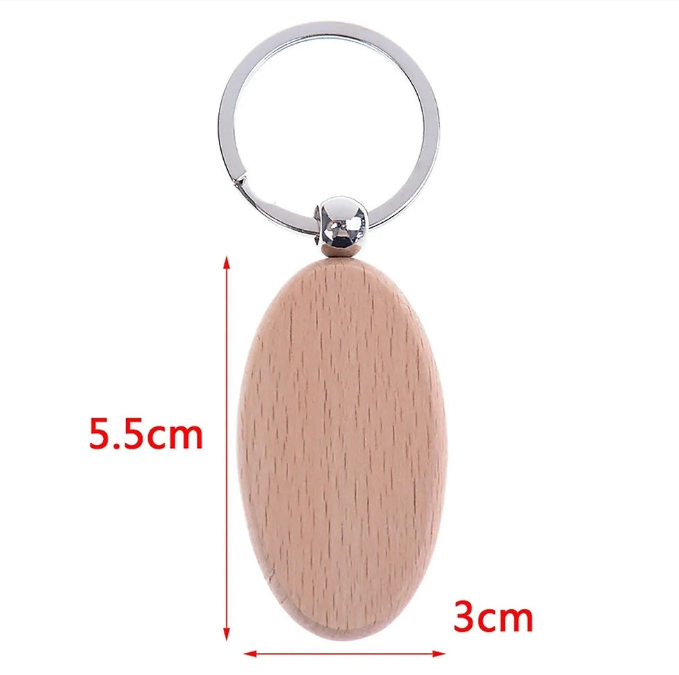 Thumbnail: Wooden keyrings personalised one or both sides
