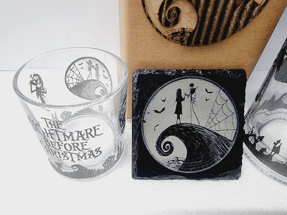 Thumbnail: Nightmare before christmas Black decanter box set can be personalised