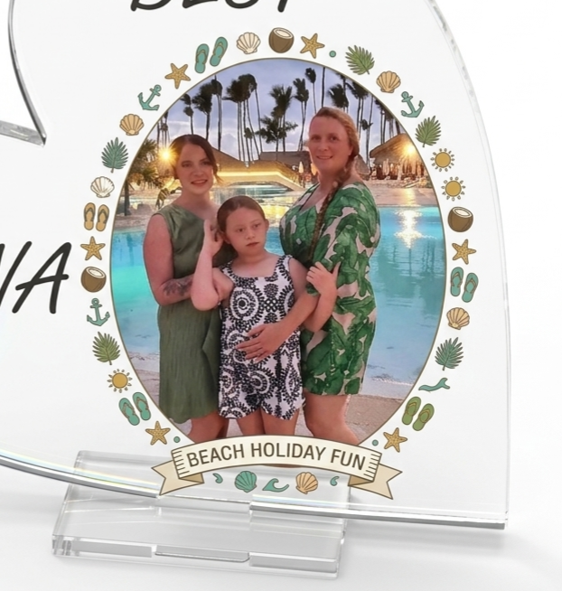 Thumbnail: Freestanding Clear Cast Acrylic Heart Blank 5mm Sublimation & UV Print Ready