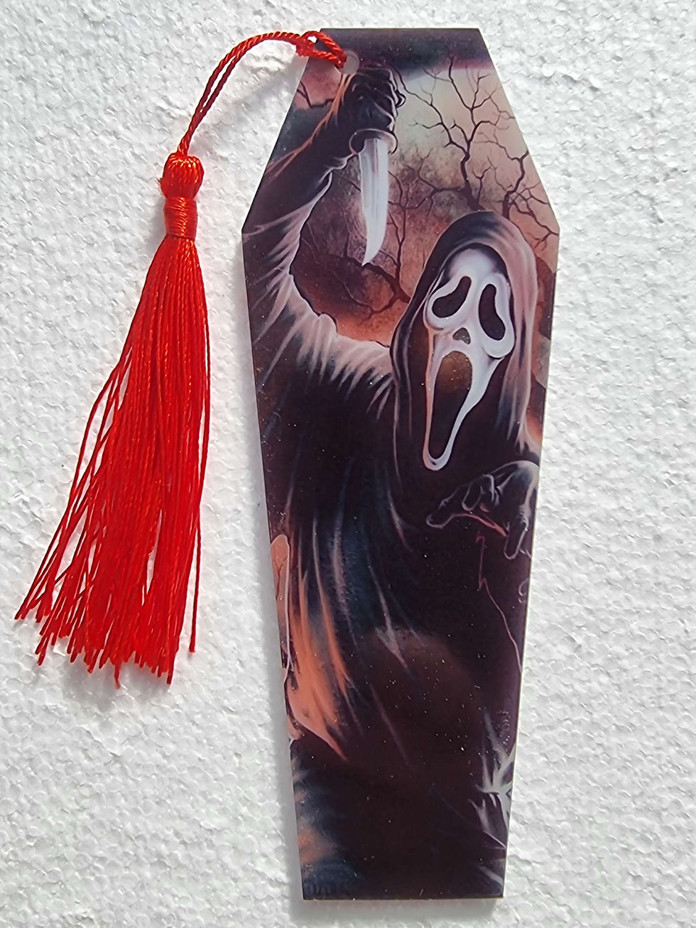 Thumbnail: Scream Ghost Face Acrylic Bookmark personalised 55mm x 150mm