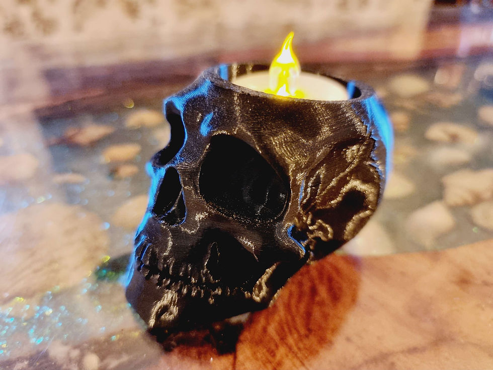 Thumbnail: Skull Head Gothic tealight holder led candle gift box set