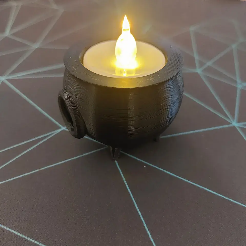 Thumbnail: Cauldron Tea light Holder gift box set 3D print