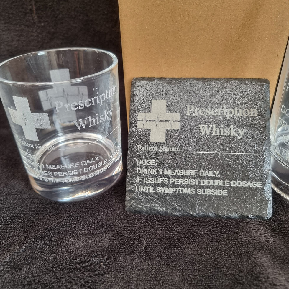 Thumbnail: Prescription Whisky glass box sets can be personalised
