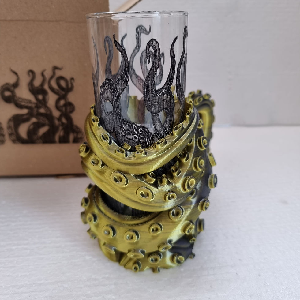 Thumbnail: Octopus tentacle black gold and glass gift box set personalised 