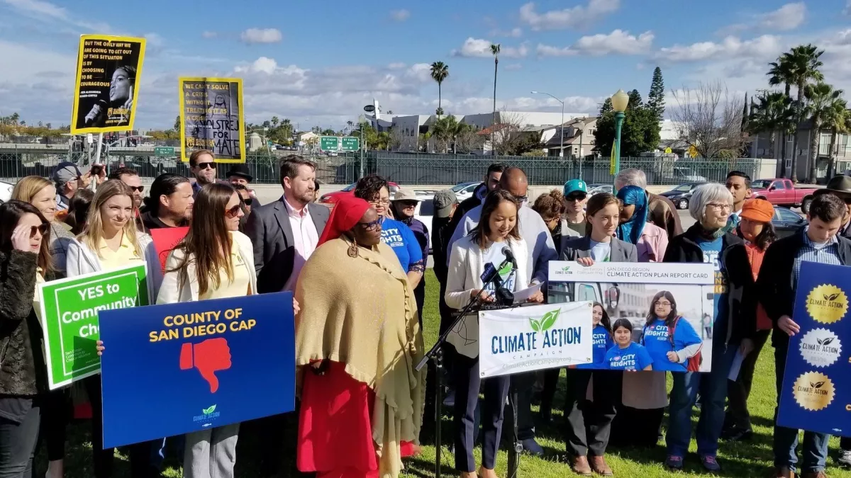 CLIMATE ACTIVISTS CALL FOR SAN DIEGO GREEN NEW DEAL, CRITICIZING CITIES FOR NOT FOLLOWING