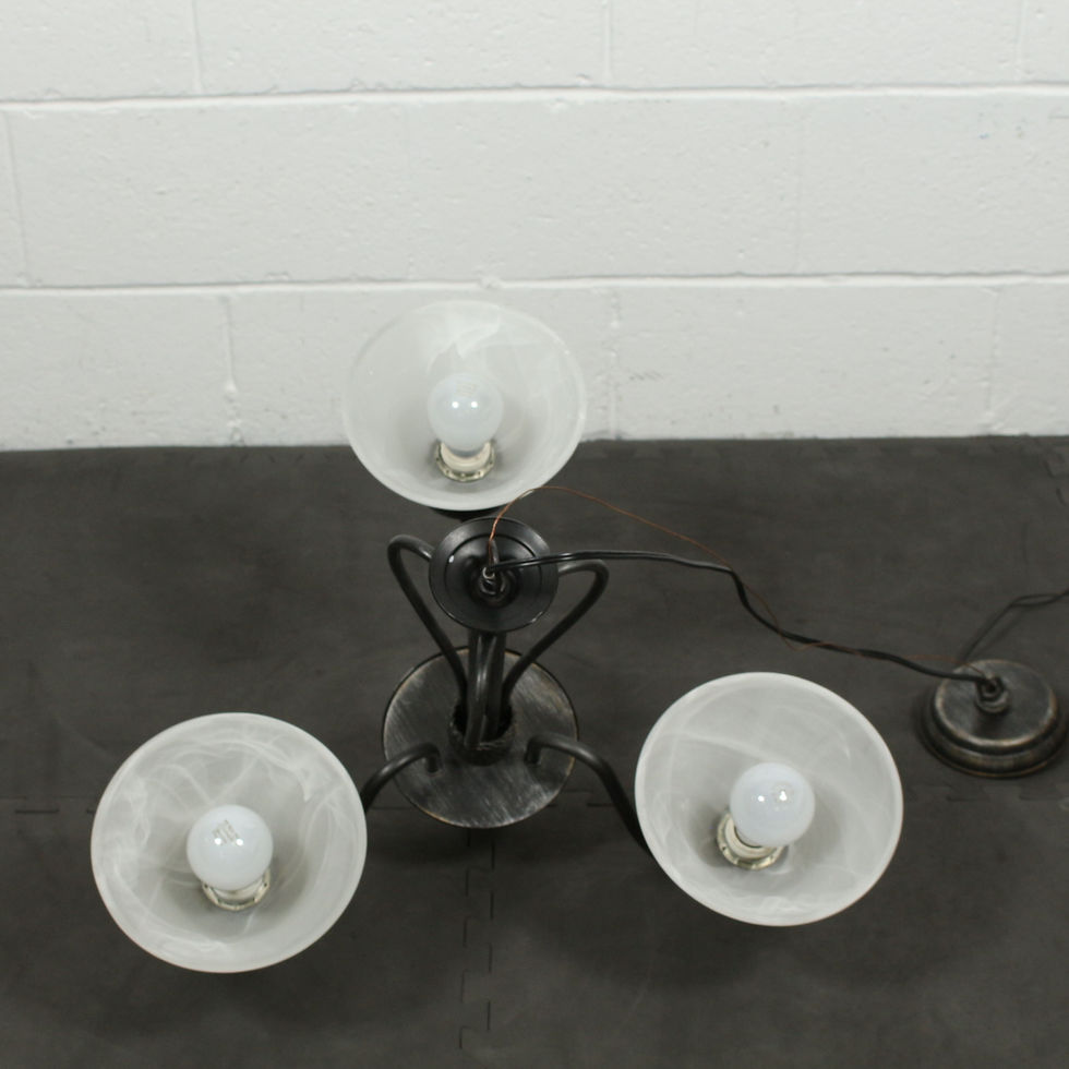 Miniature : Luminaire suspendu en verre et métal