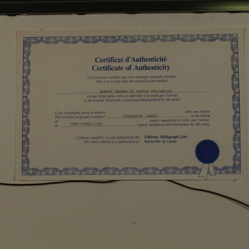 Miniature : Lithographie Moment tendre de l'artiste Gaetan Desjardins