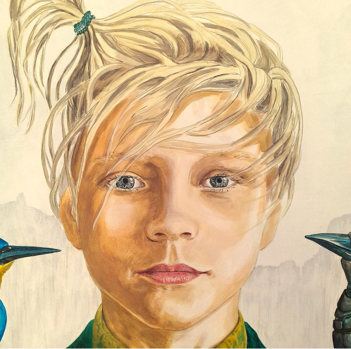 L'enfant aux oiseaux. visage