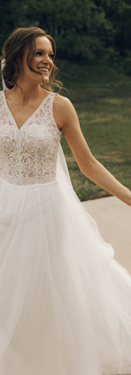 Bride and groom close wedding portrait