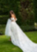 wedding dress long train in dallas by mila maya couture