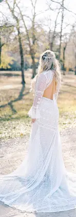 wedding dress in boho style