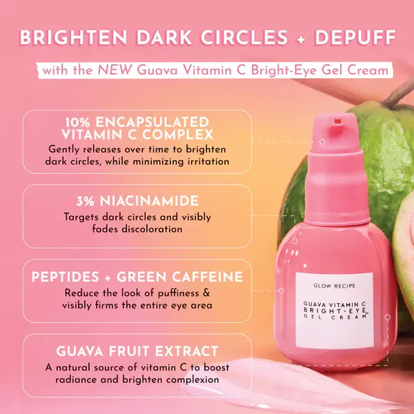 תמונה ממוזערת: קרם ג'ל עיניים Glow Recipe Guava Vitamin C להבהרת עיגולים כהים