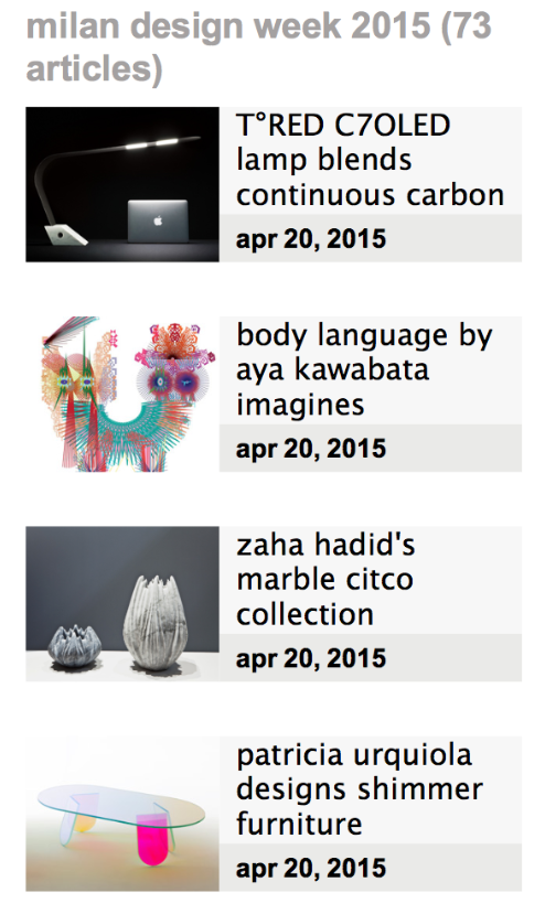 Designboom Top Page/ Milan 2015