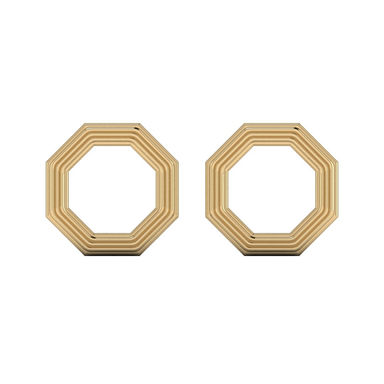 Modern Gold Octagon Plug Earrings
