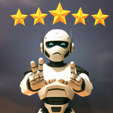 A robot stopping you from seeing your 5 start review