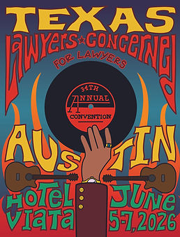 Lawyer support group Texas convention poster