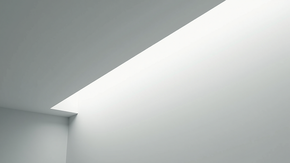 Close-up view of a smooth white stretch ceiling with integrated LED lighting