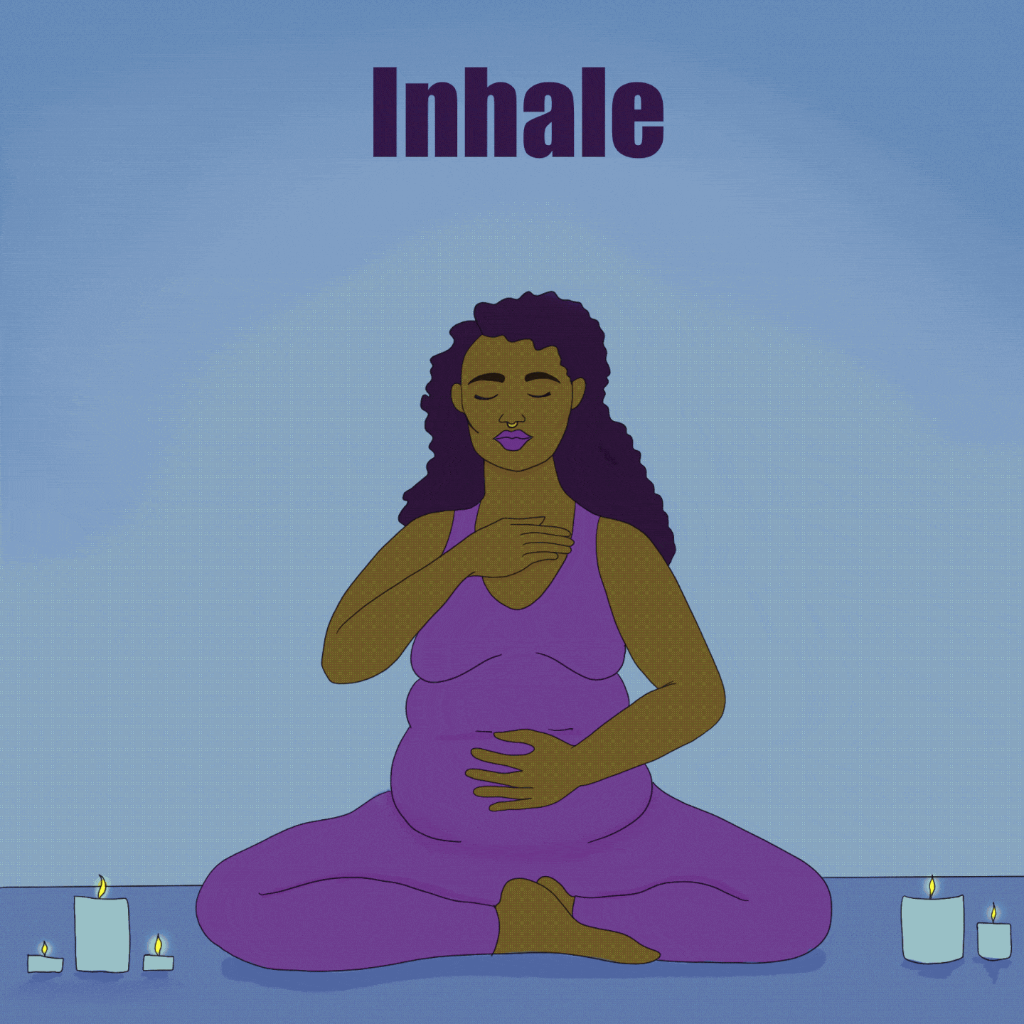 Black woman breathing gif; Breathing gif for anxiety relief; Body positive; Anxiety Relief; Breathing for anxiety relief