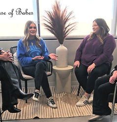 4 women talking at salon