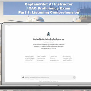 "CaptainPilot AI Instructor offers engaging English language training tailored for aviation professionals, focusing on ICAO proficiency standards with interactive exercises and practical guidance."