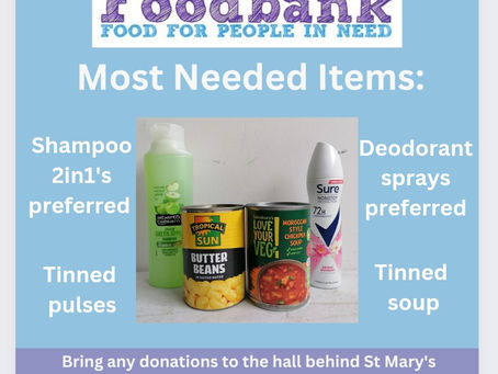 This week’s most needed items 24th April 2023