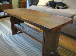 Reclaimed Beam Bench/Coffee Table