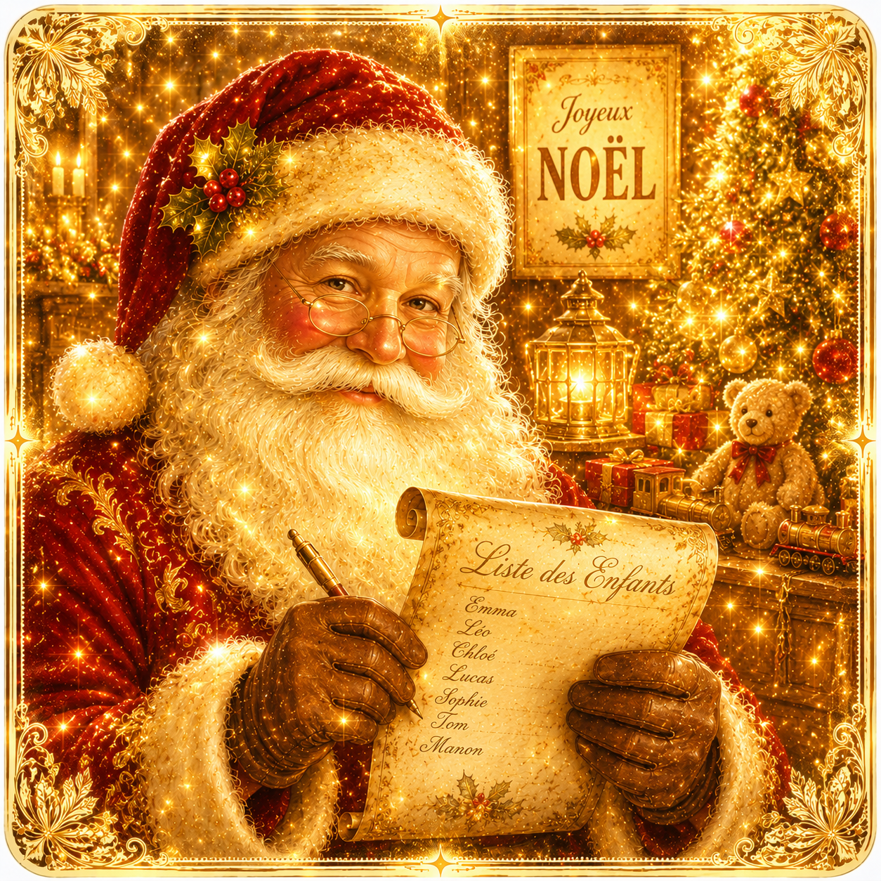 Sous-verre « Père Noël Vintage »