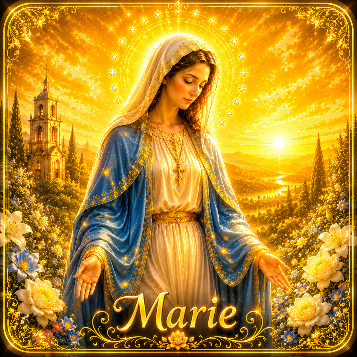 Sous-verre « Marie » – Douceur, Protection, Espérance