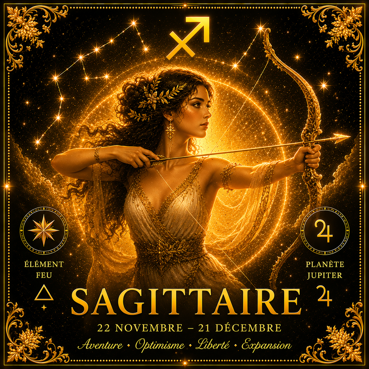Sous-verre « Sagittaire » – signe astrologique